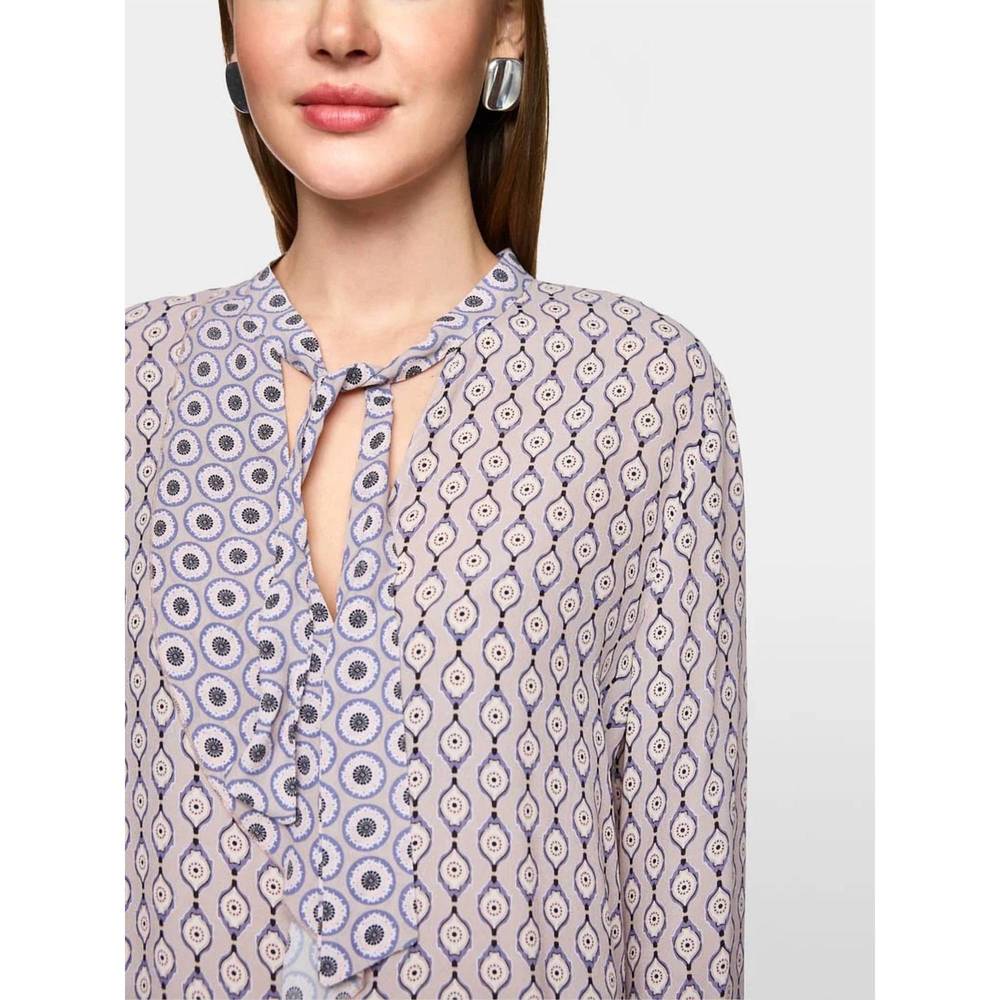 NEW MARC CAIN bow with frill blouse in lavendar print - Picture 2 of 4